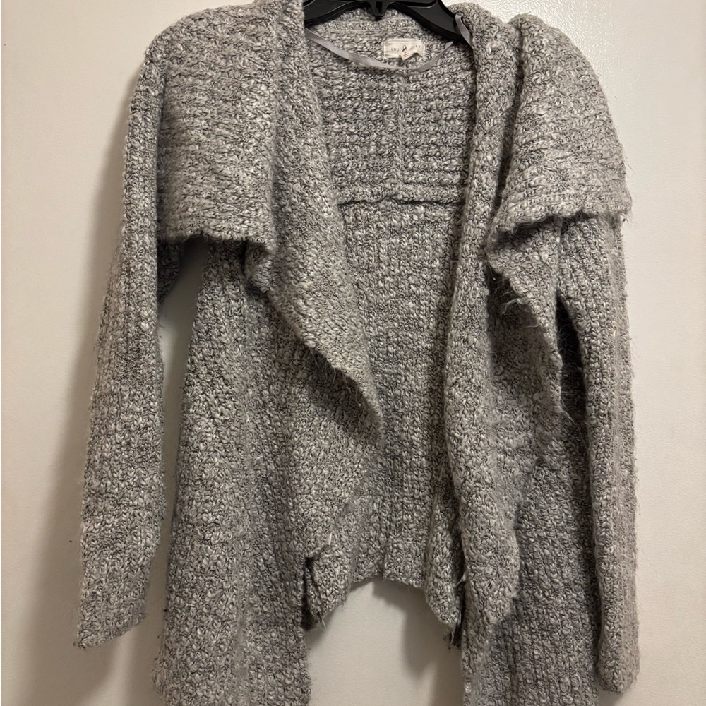 Lou & Grey Gray Chunky Knit Cardigan Sweater